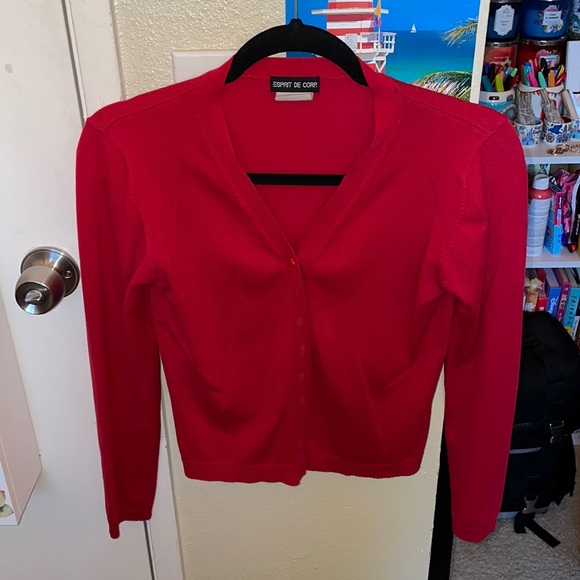 Red Cardigan - Picture 2 of 6